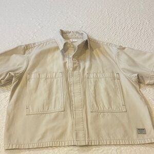Hudson Jeans Beige Casual Button Down Shirt